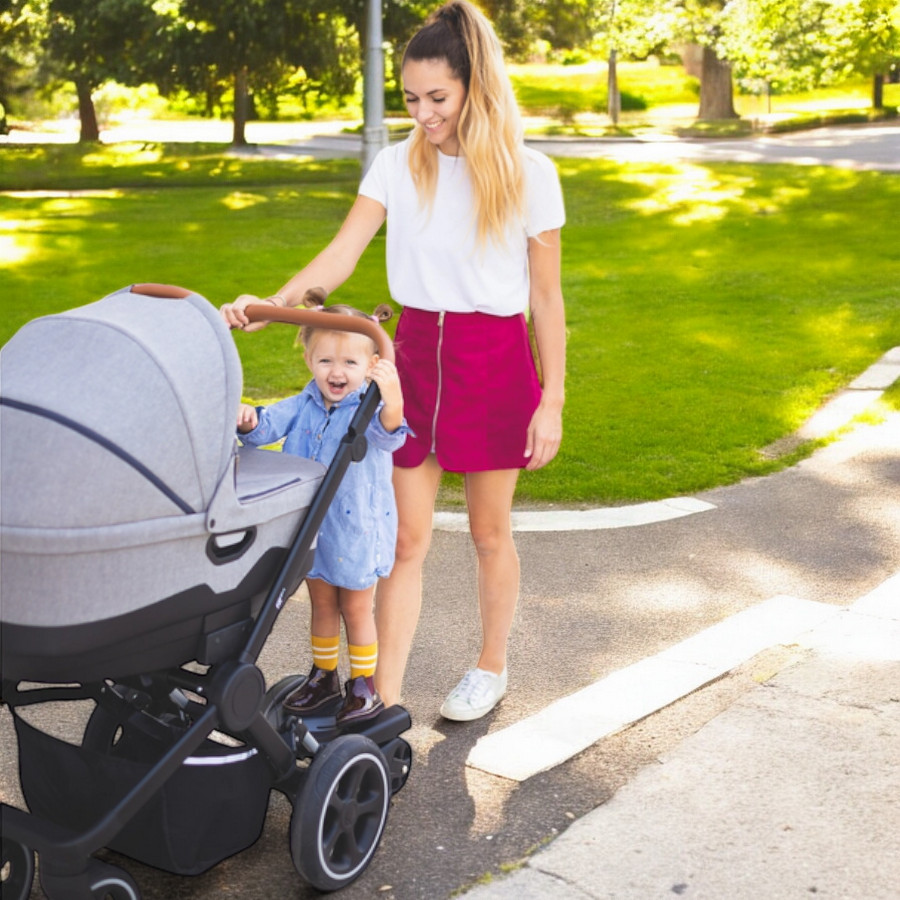 Buggy-Board Belastbarkeit bis 20 kg | Filliboard 180° schwarz-grau